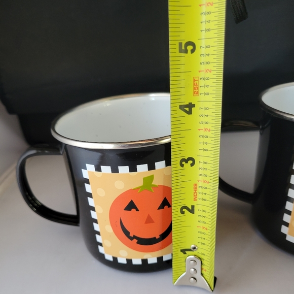 Two Vintage Halloween/ Fall Pumpkin Metal Mugs/Cups Holiday 🔥🌟BUNDLE AND SAVE - Picture 10 of 10